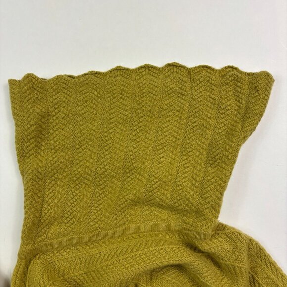 Sutton Studio Sweater Womens M Cashmere Chartreuse Cowl Neck Bell Sleeve Print - Picture 9 of 15